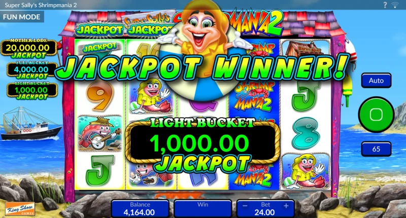 Super Sally's Shrimpmania 2 - lancement du jeu bonus panier avec le choix entre les paniers et les Free Spins